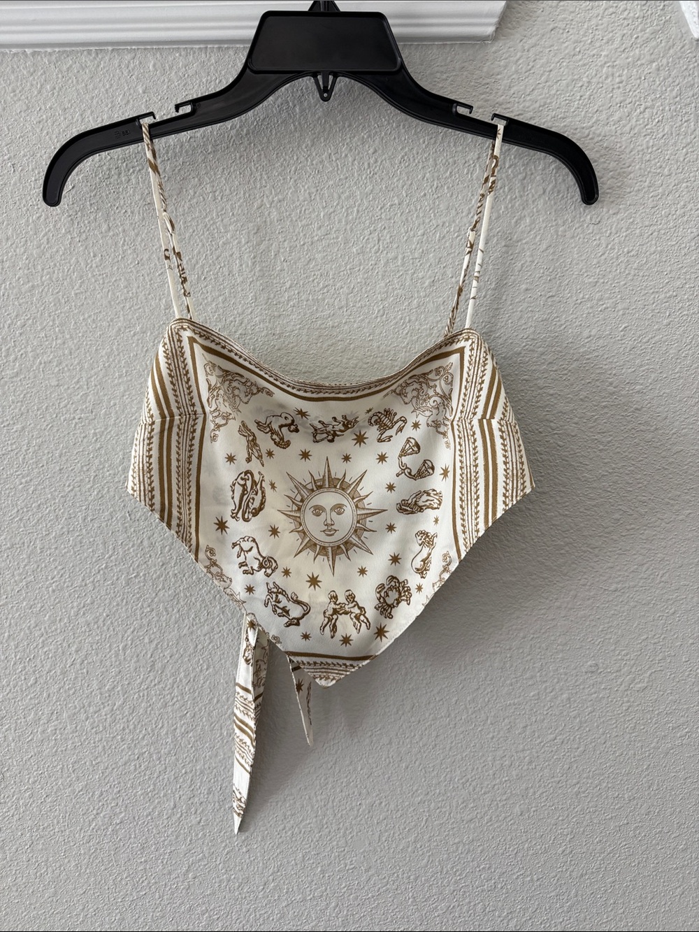 DANIELLE BERNSTEIN Cream and Gold Celestial Bandana Cami